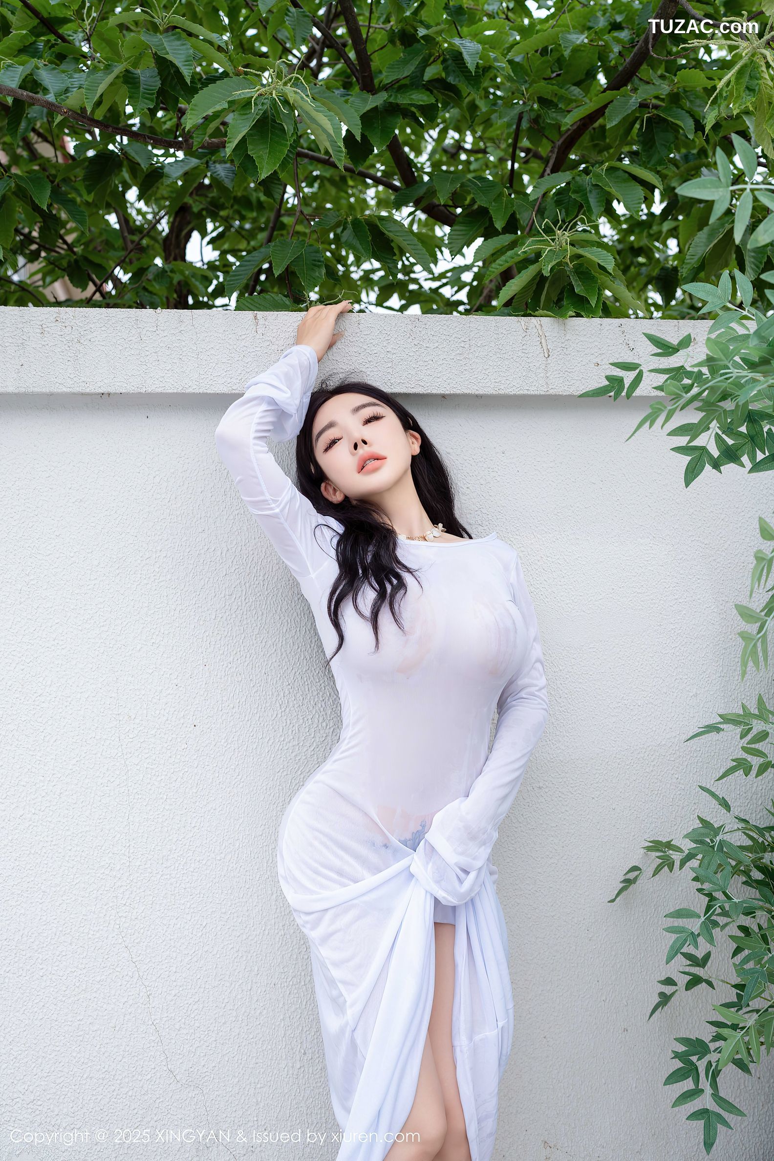 XingYan星颜社-355-潘思沁-庭院白色连衣裙全裸爆乳-2025.06.06