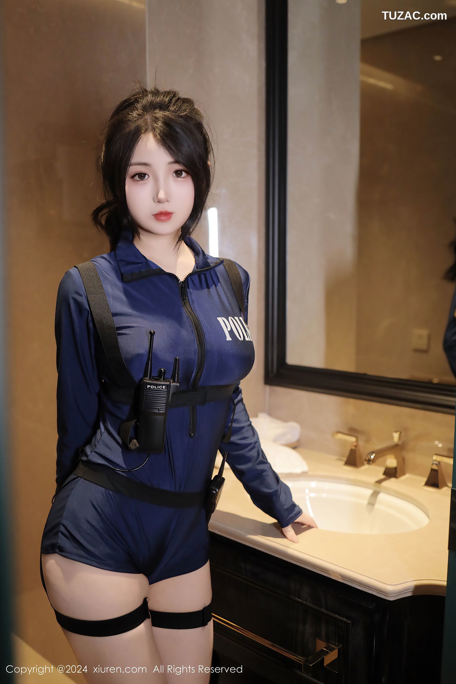 XiuRen秀人网-9326-陈小花-萝莉情趣深蓝警服爆乳-2024.10.22