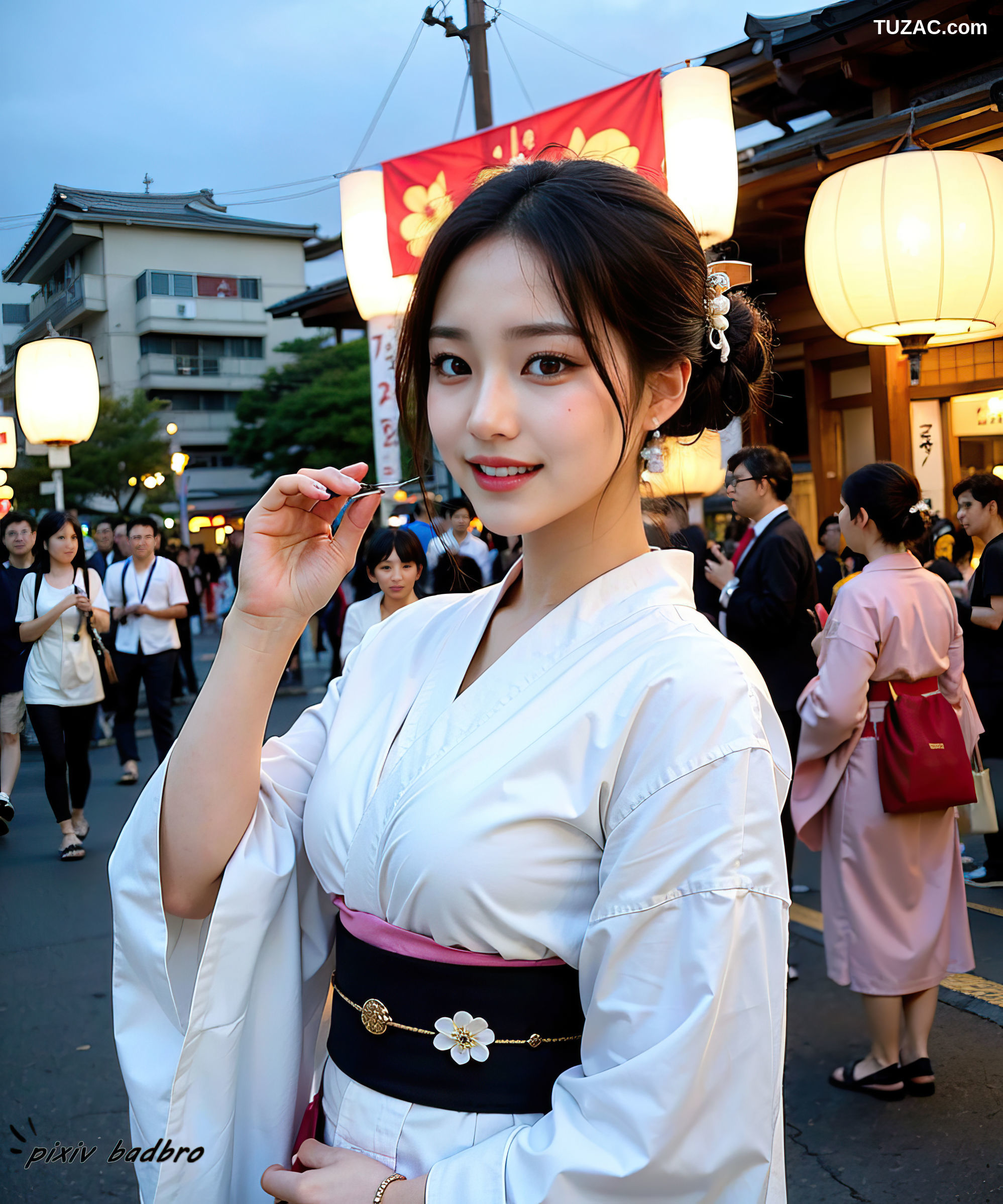 AI美女-和服-涩谷区-上空露出-卷1-Kimono-Matsuri-boobs1-BadBro