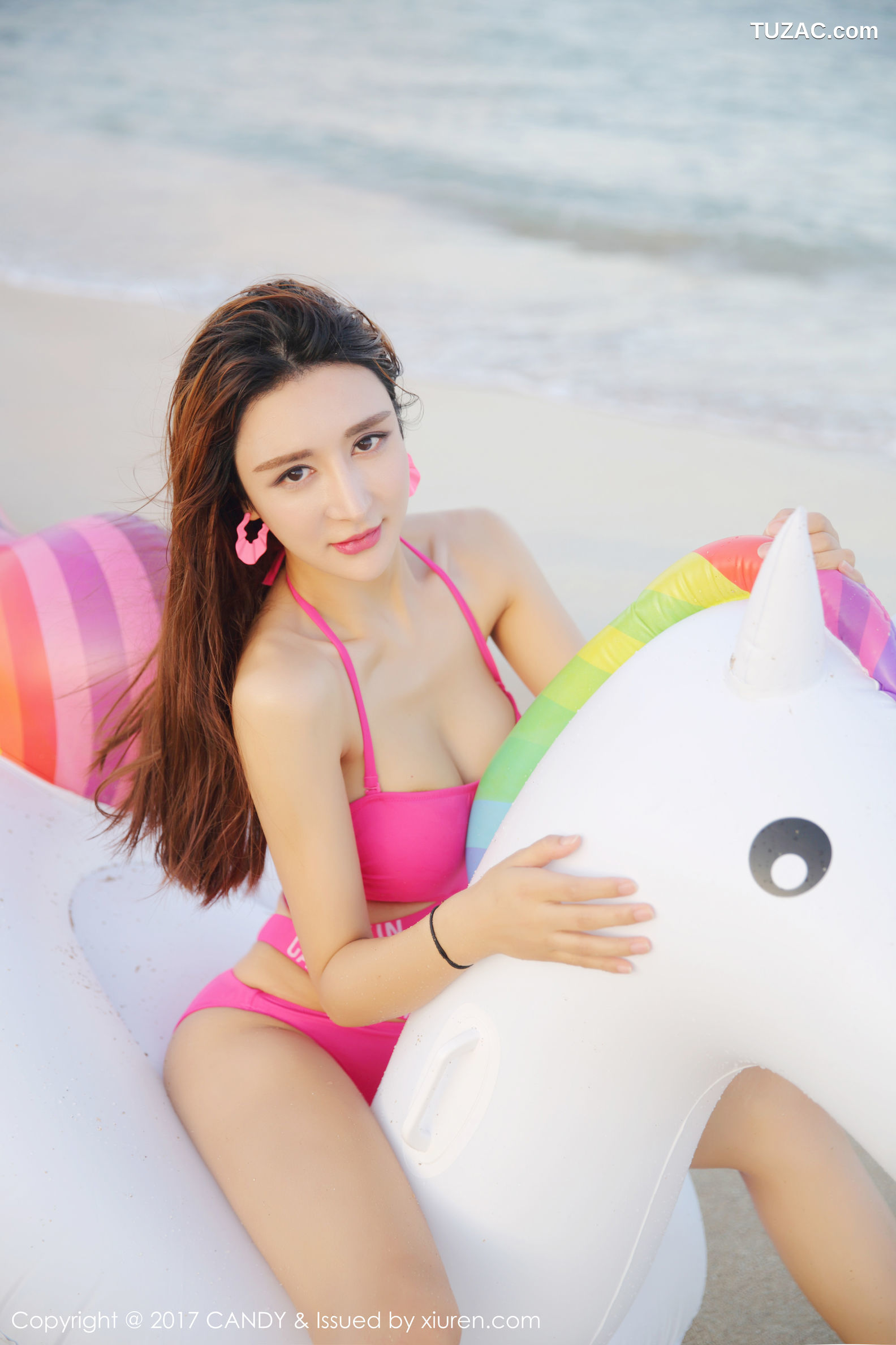 Candy糖果画报-041-伊莉娜-《唯美套裙-沙滩比基尼》-2017.11.17