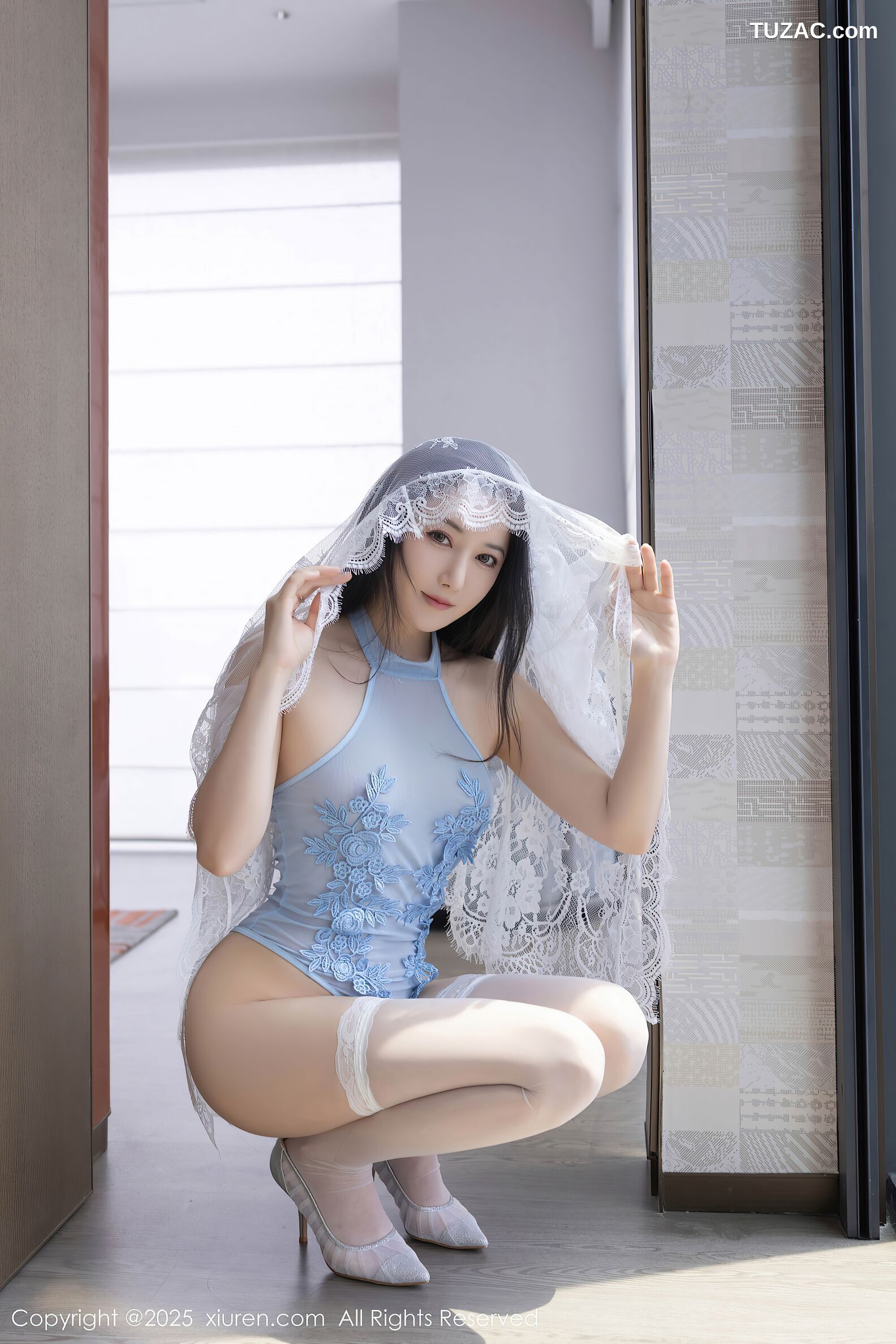XiuRen秀人网-10763-鱼子酱Fish-轻透白纱浅蓝色轻透死库水-2025.09.12