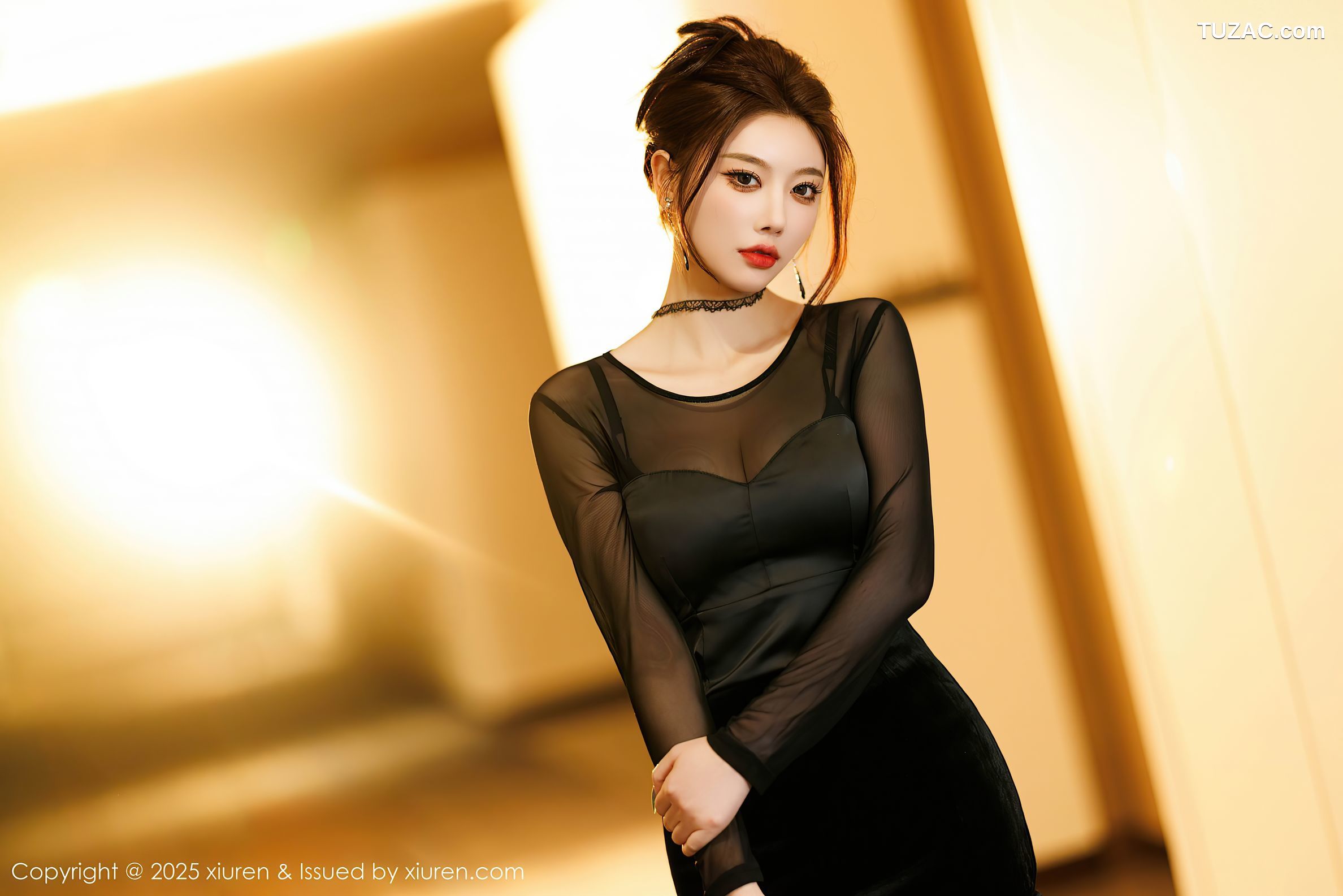 XiuRen秀人网-9776-杨晨晨Yome-黑纱连衣裙黑色内衣-2025.01.17