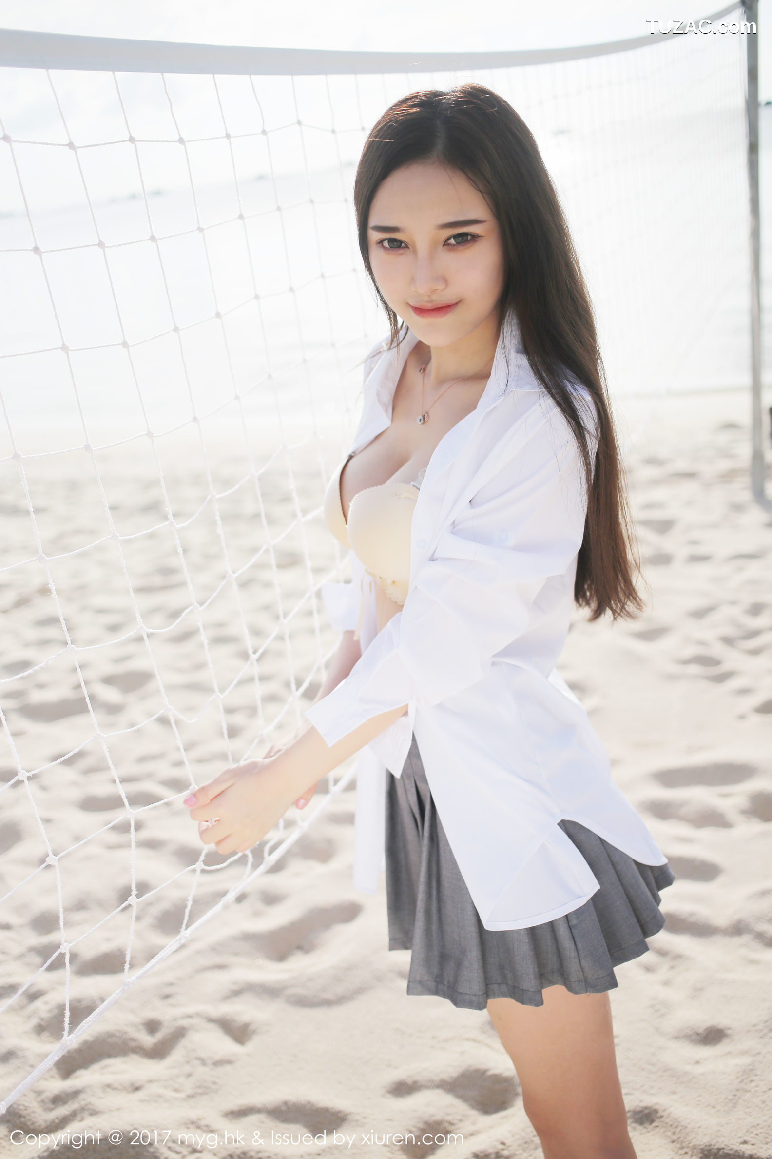 MyGirl美媛馆-259-唐琪儿-《海边白衬衫-短裙系列》-2017.08.14