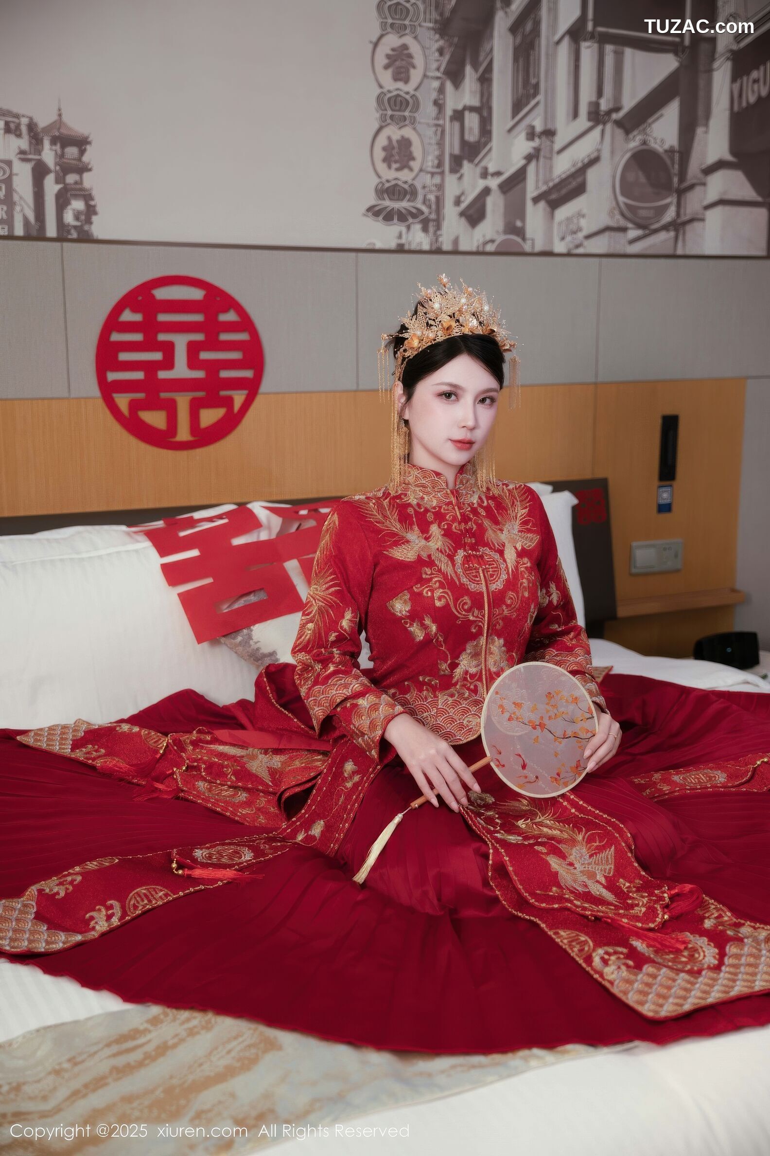 XiuRen秀人网-10865-小蛮妖Yummy-新娘红装红色内衣黑丝-2025.10.14