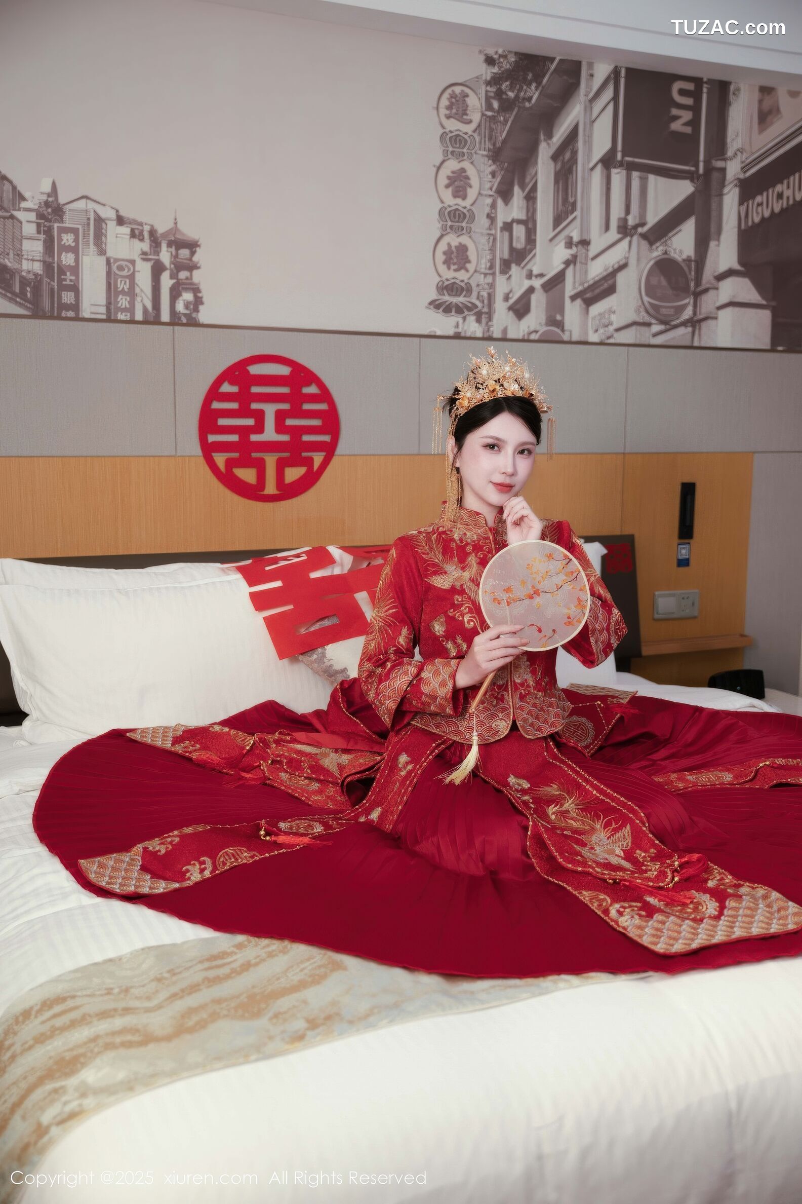 XiuRen秀人网-10865-小蛮妖Yummy-新娘红装红色内衣黑丝-2025.10.14