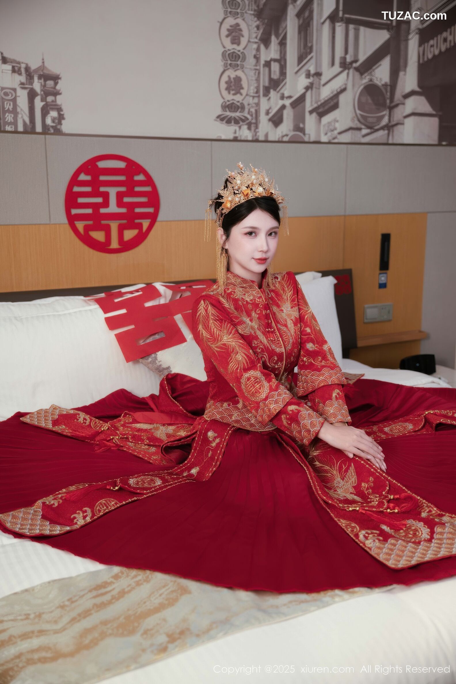 XiuRen秀人网-10865-小蛮妖Yummy-新娘红装红色内衣黑丝-2025.10.14