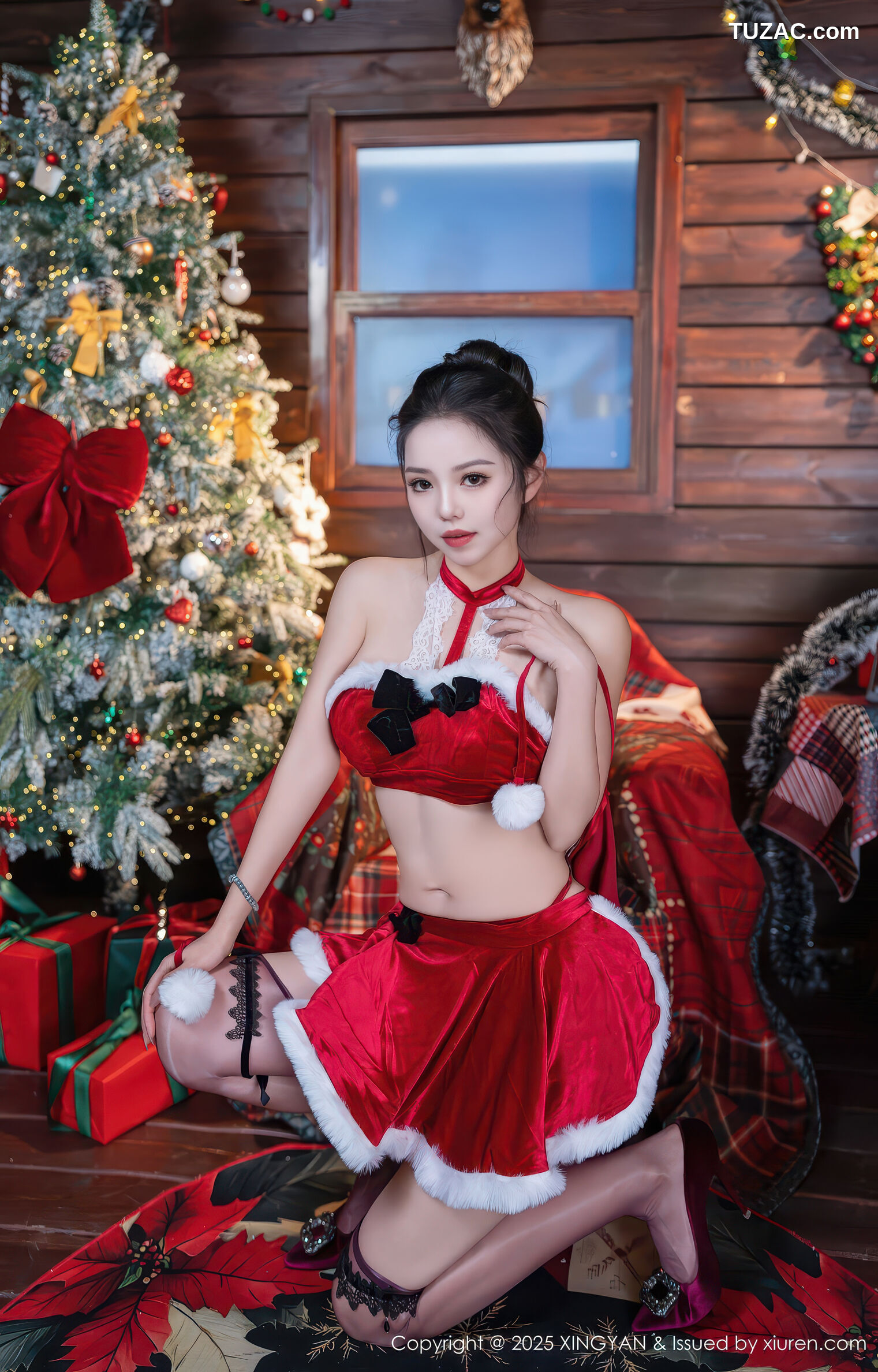 XingYan星颜社-449-大美妞儿-红色情趣圣诞装黑丝-2025.12.23