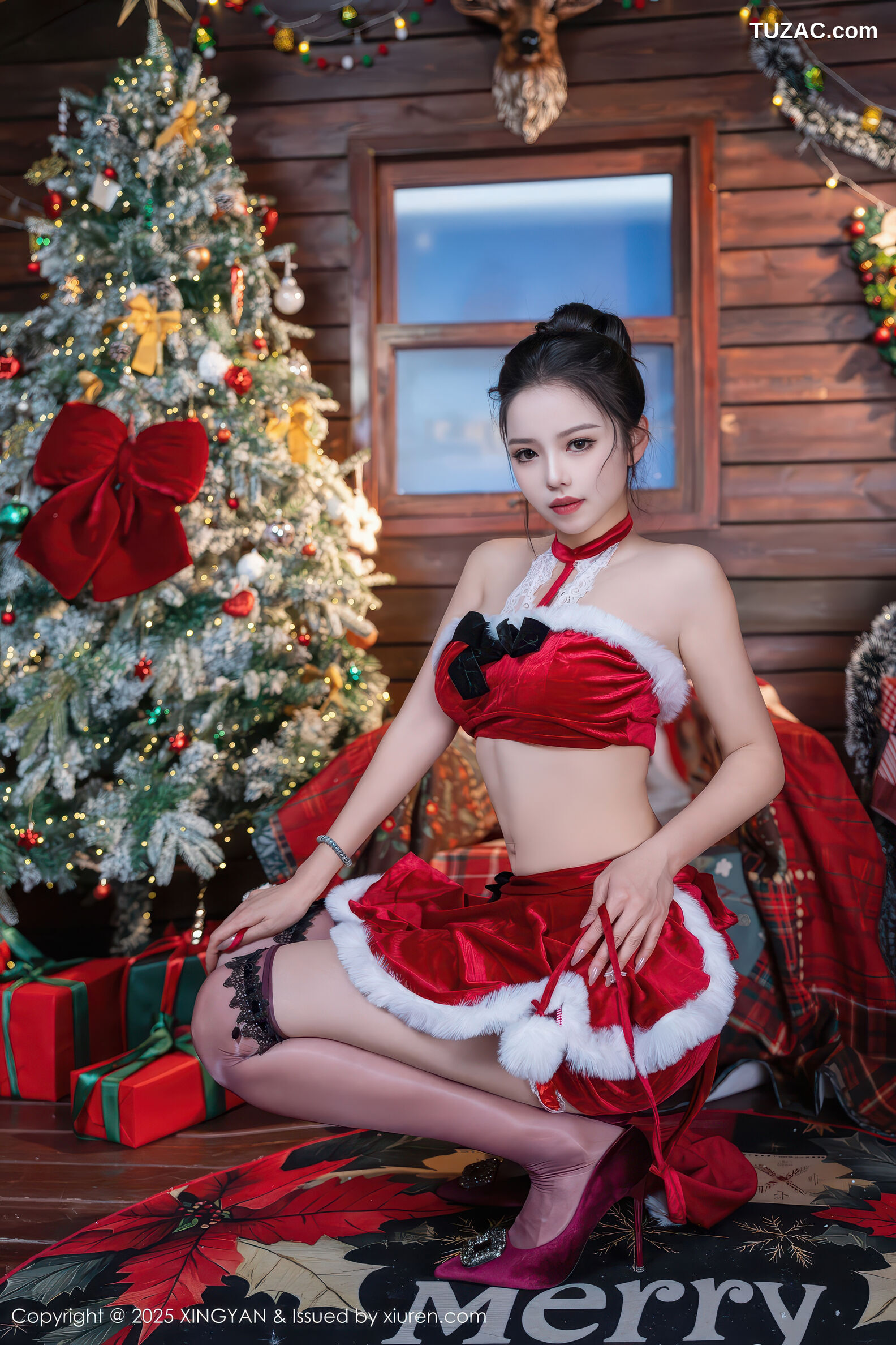 XingYan星颜社-449-大美妞儿-红色情趣圣诞装黑丝-2025.12.23