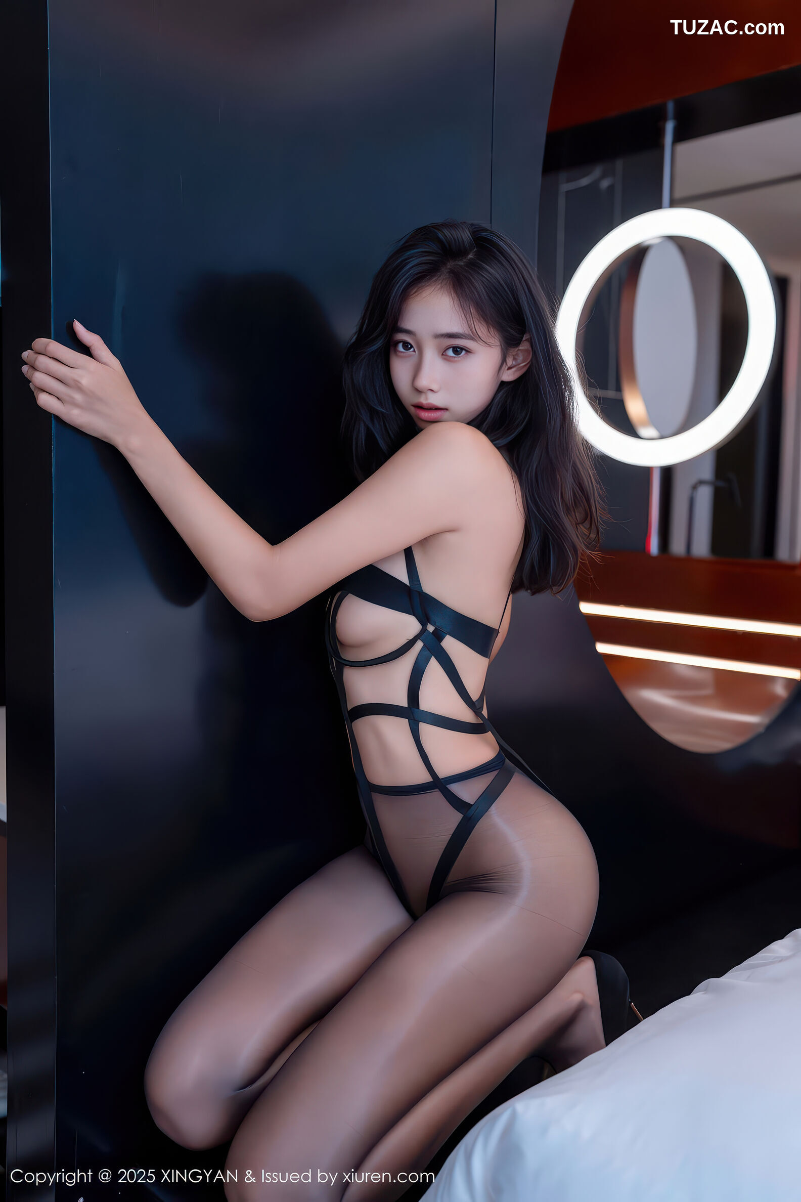 XingYan星颜社-446-时安安-透视黑色情趣内衣黑丝-2025.12.17